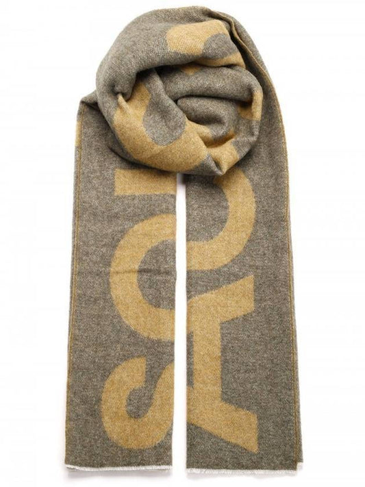 Logo Two-Tone Wool Muffler Green Yellow - ACNE STUDIOS - BALAAN 1