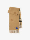 Check EKD Embroidered Reversible Cashmere Scarf Sand - BURBERRY - BALAAN 2