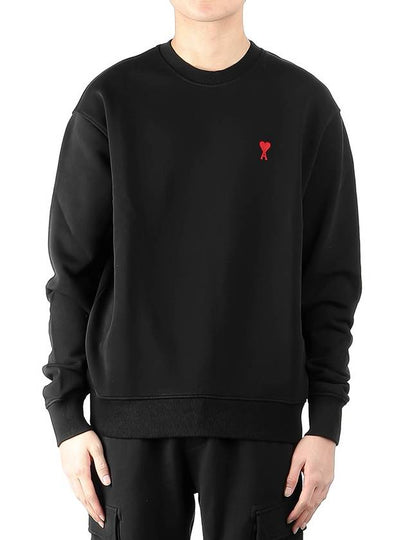 Small Heart Logo Sweatshirt Black - AMI - BALAAN 2