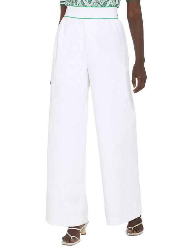 Women's Elastic Cotton Tennis Straight Pants White - BOTTEGA VENETA - BALAAN 4