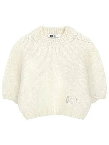 KIDS Ivory Logo Sequin Knit 4SBM14PULB 010 1209112 - DIOR - BALAAN 1