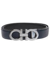 Reversible Adjustable Gancini Belt Black - SALVATORE FERRAGAMO - BALAAN 2