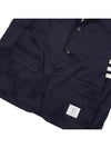 4 Bar Armband Cotton Blazer Jacket Navy - THOM BROWNE - BALAAN 9