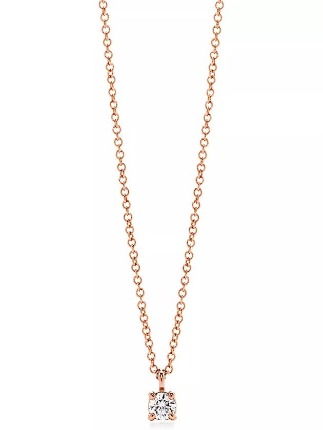 Tiffany Solitaire Diamond Pendant Rose Gold - TIFFANY & CO. - BALAAN 1