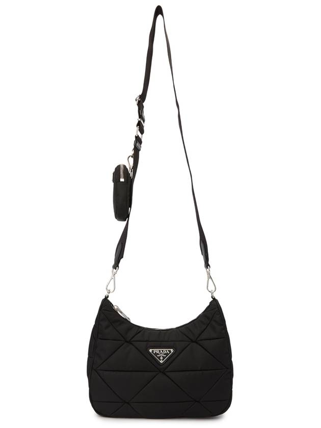 Triangle Logo Re-nylon Paddde Hobo Cross Bag Black - PRADA - BALAAN 8