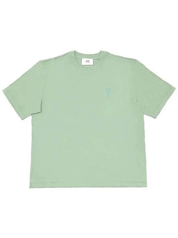 De Coeur Organic Cotton Jersey TShirt Green Jade 231482M213035 - AMI - BALAAN 1