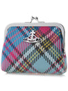 Biogreen Saffiano Printed Derby Frame Coin Wallet Mackendy Tartan - VIVIENNE WESTWOOD - BALAAN 3