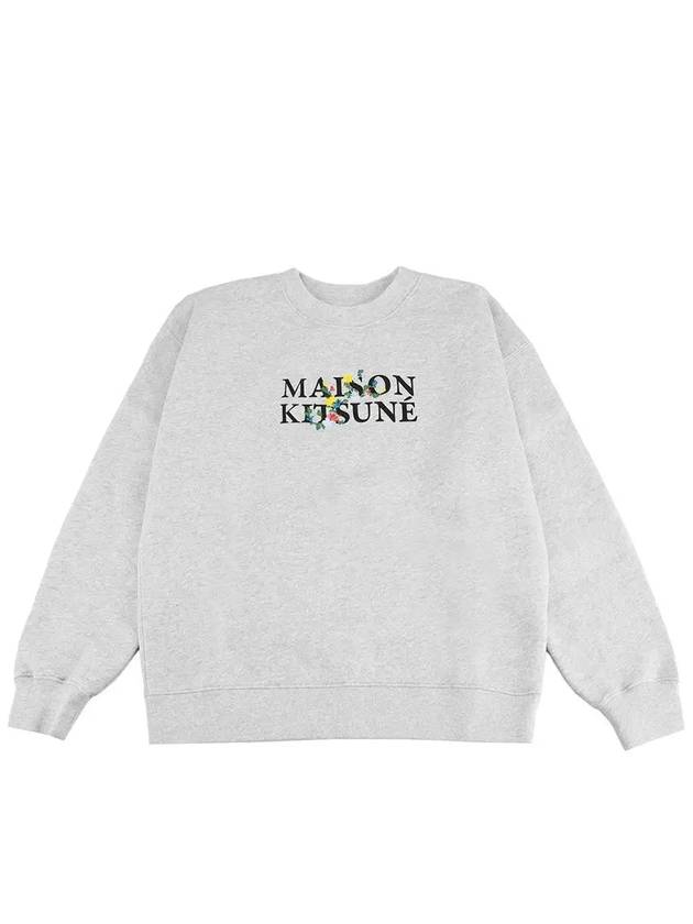 Flowers Comfort Sweatshirt Light Grey Melange - MAISON KITSUNE - BALAAN 2