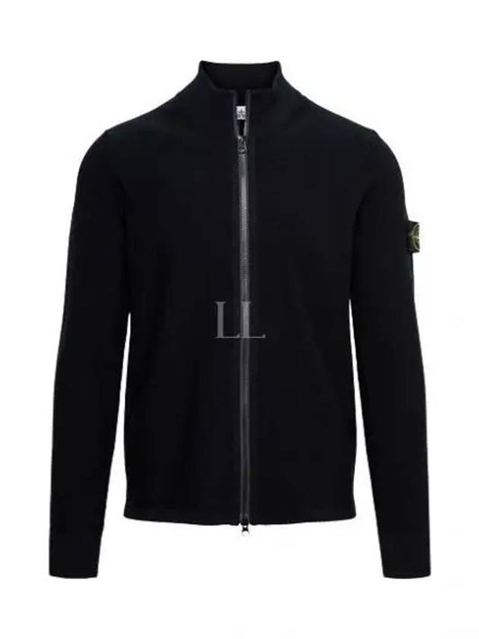 Men's Knit Zip-Up Jacket Black - STONE ISLAND - BALAAN 2