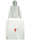 Small Heart Logo Cotton Hoodie Green - AMI - BALAAN 5