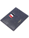 Tartan Check Hector Applique Card Wallet Navy - THOM BROWNE - BALAAN 6