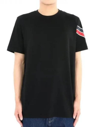 Men s shoulder stripe short sleeve black 8C00029 89AKK 999 271395 1062539 - MONCLER - BALAAN 1