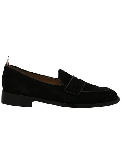 Men's Varsity Suede Loafers Black - THOM BROWNE - BALAAN 2