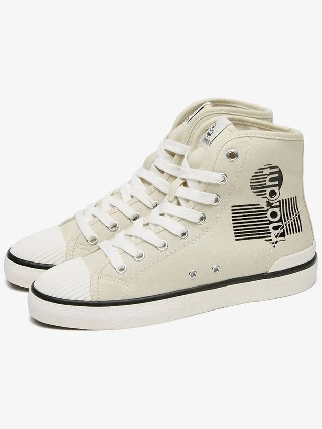 Women's Benkeenh Logo High Top Sneakers Chalk - ISABEL MARANT - BALAAN 3