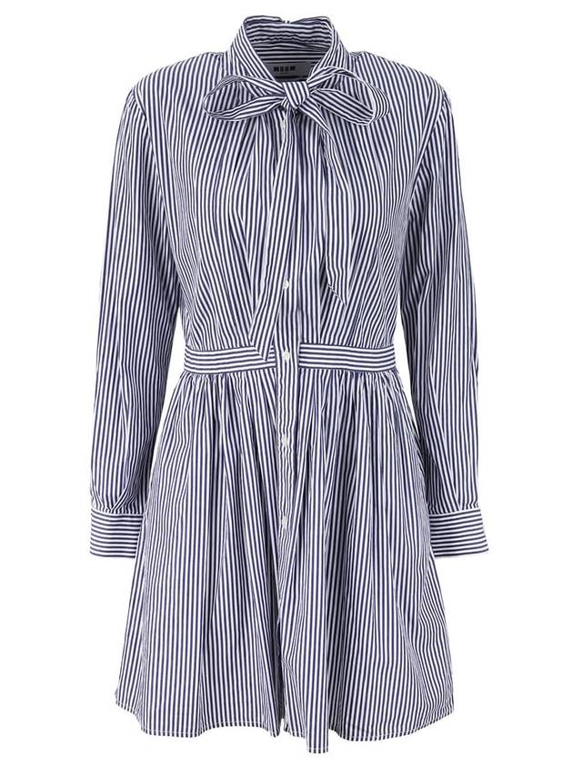 Women s Striped Short Dress Blue - MSGM - BALAAN 1