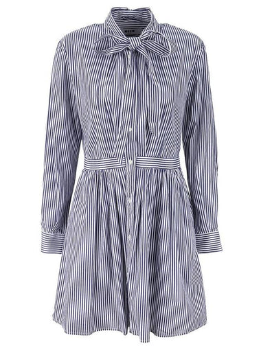 Women's Striped Short Dress Blue - MSGM - BALAAN 1