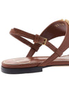 Women's V Logo Flat Sandals Brown - VALENTINO - BALAAN.