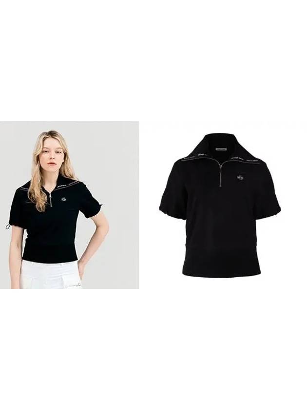 Golf Big Collar Half Zip Up T-Shirt Black - HENRY STUART - BALAAN 2