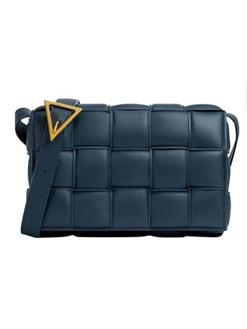 Gold Padded Cassette Cross Bag Deep Blue - BOTTEGA VENETA - BALAAN 1