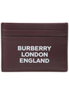 Logo Leather Card Wallet Burgundy - BURBERRY - BALAAN 2