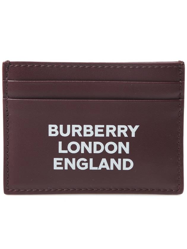 Logo Leather Card Wallet Burgundy - BURBERRY - BALAAN 2