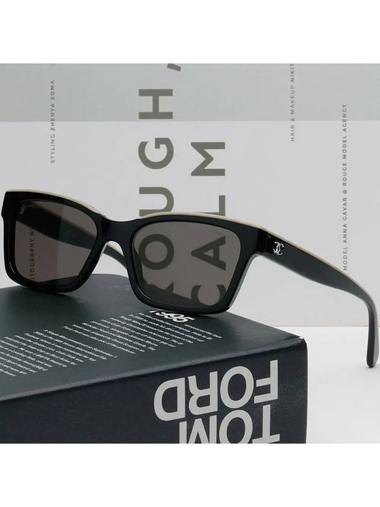 Sunglasses CH5417 C534 3 Logo Lettering Fashion Horned Rim - CHANEL - BALAAN 2