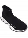 Women's Speed 2.0 Trainer Black Knit White Sole High Top Sneakers Black - BALENCIAGA - BALAAN 4