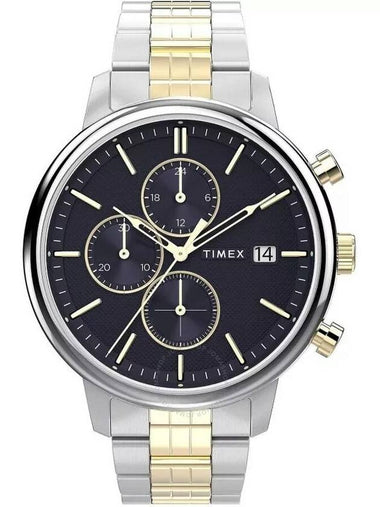 Timex Chicago Chronograph Quartz Blue Dial Two-Tone Men's Watch TW2W13300 - TIMEX - BALAAN 1