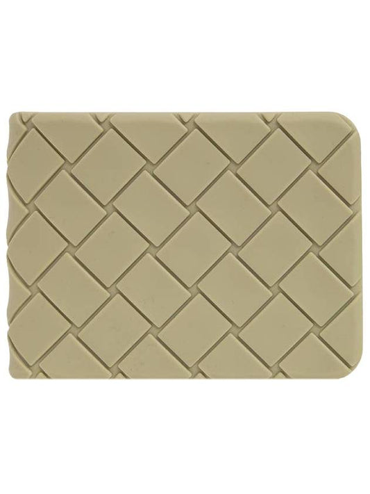 Intrecciato Rubber Half Wallet Light Khaki - BOTTEGA VENETA - BALAAN 1