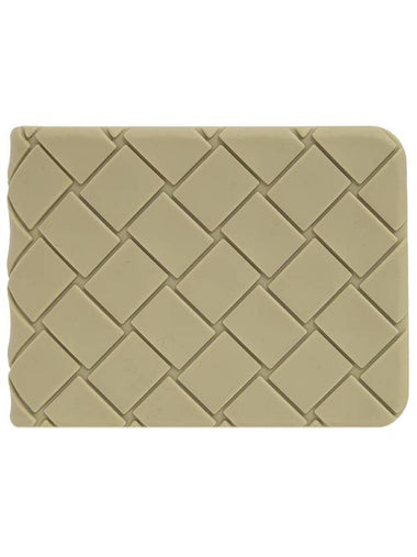 Intrecciato Rubber Half Wallet Light Khaki - BOTTEGA VENETA - BALAAN 1