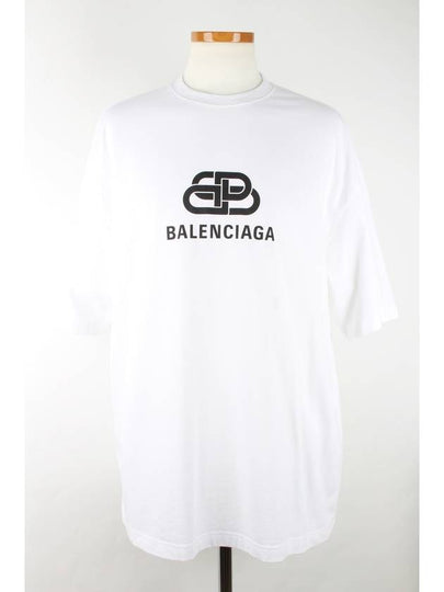 BB Logo Short Sleeve T Shirt White S - BALENCIAGA - BALAAN 2