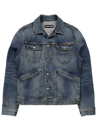 Pocket Denim Jacket Blue - TOM FORD - BALAAN 2