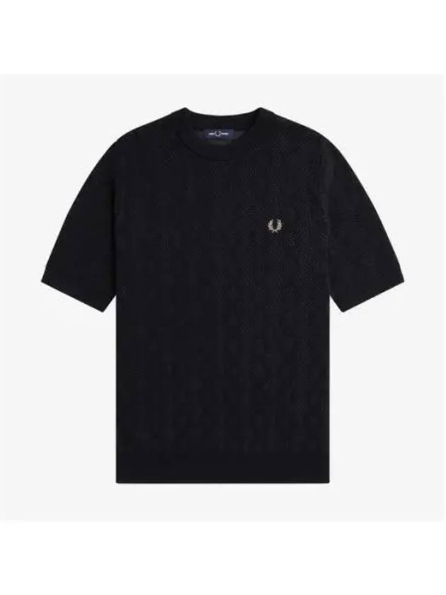 Fred Perry Sharp Open Knit T Shirt 102 AFPM2417622 - FRED PERRY - BALAAN 1