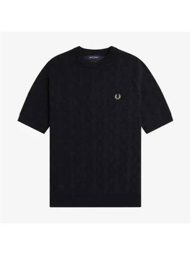 Fred Perry Sharp Open Knit T Shirt 102 AFPM2417622 - FRED PERRY - BALAAN 1