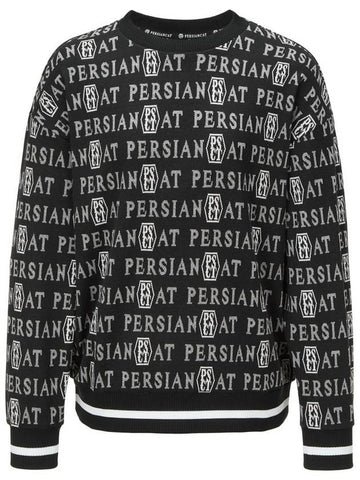 WOMEN logo jacquard knit black - PERSIANCAT - BALAAN 1