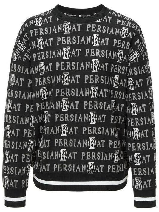 WOMEN logo jacquard knit black - PERSIANCAT - BALAAN 1