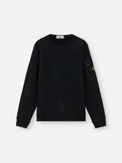 Brushed Organic Cotton Fleece Sweatshirt Black - STONE ISLAND - BALAAN 2