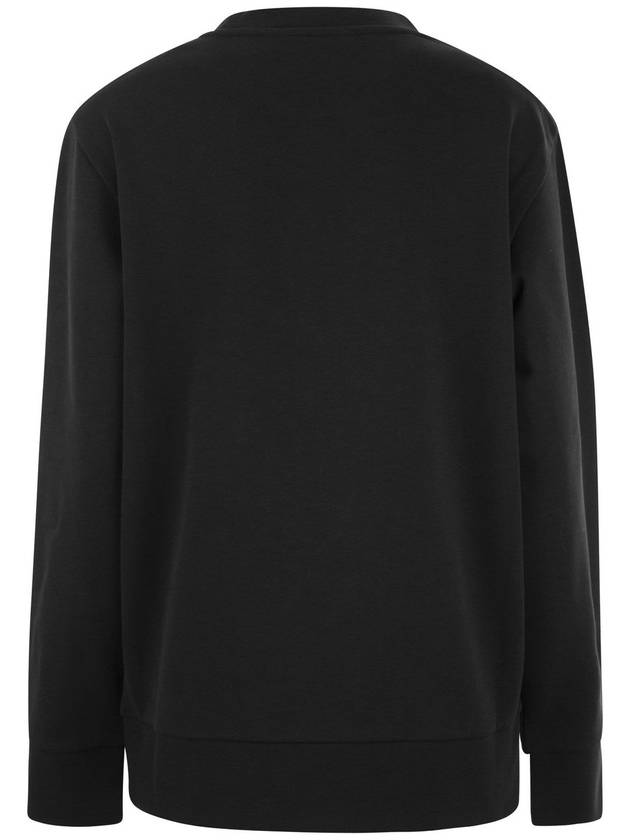 Crystal Logo Cotton Sweatshirt Black - MONCLER - BALAAN 3