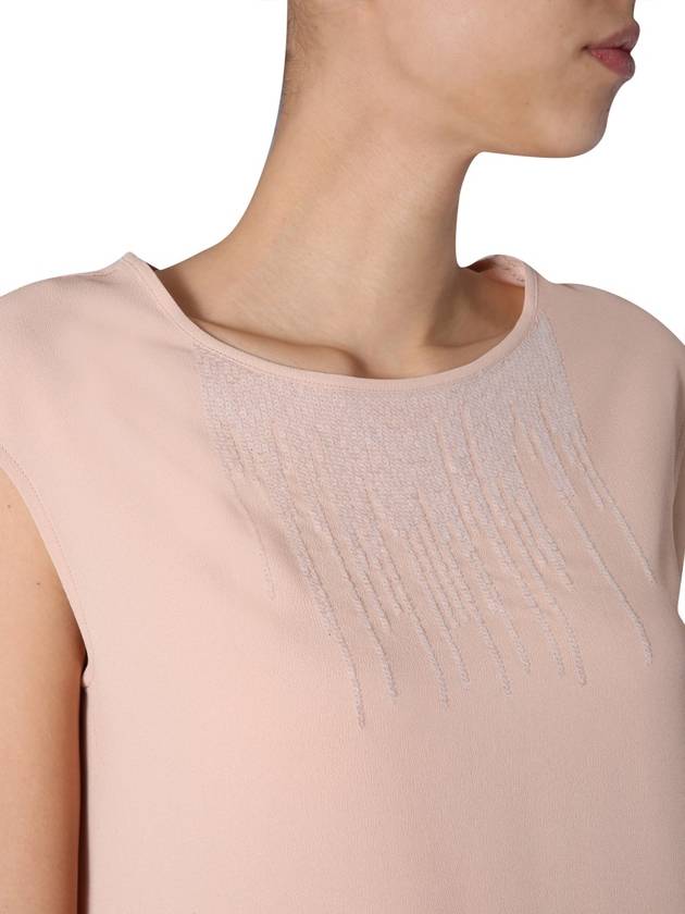 Women's Shiny Detail Silk Sleeveless Pink - FABIANA FILIPPI - BALAAN 4