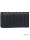 Intrecciato Leather Long Wallet Black - BOTTEGA VENETA - BALAAN 2