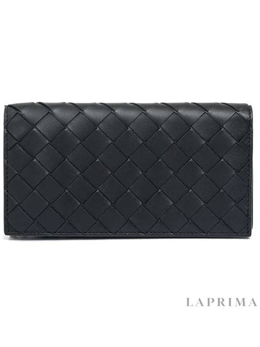 Intrecciato Leather Long Wallet Black - BOTTEGA VENETA - BALAAN 2