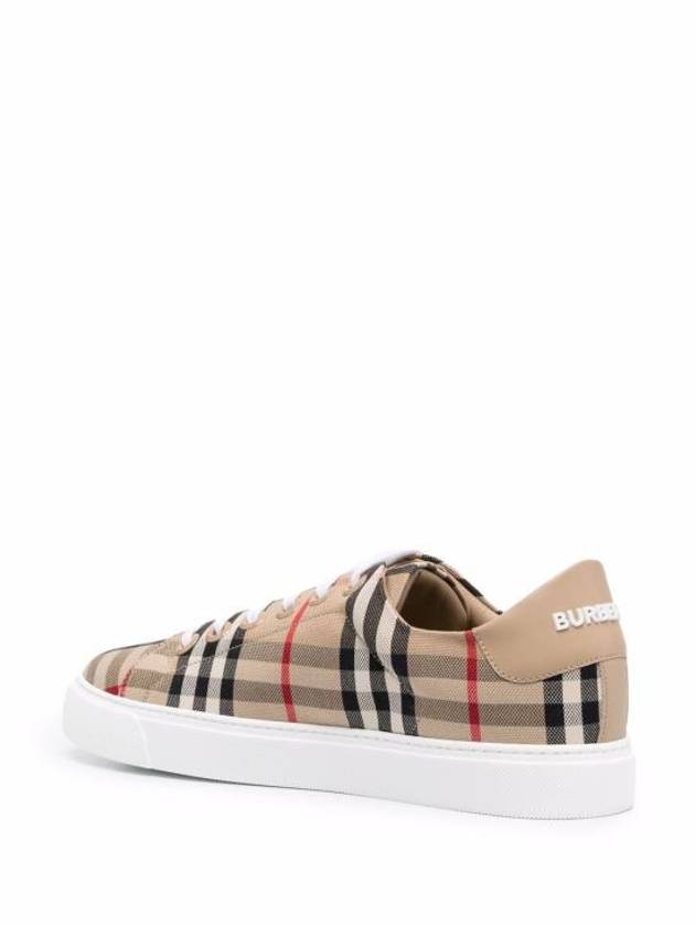 Vintage Check and Leather Sneakers Archive Beige - BURBERRY - BALAAN 5