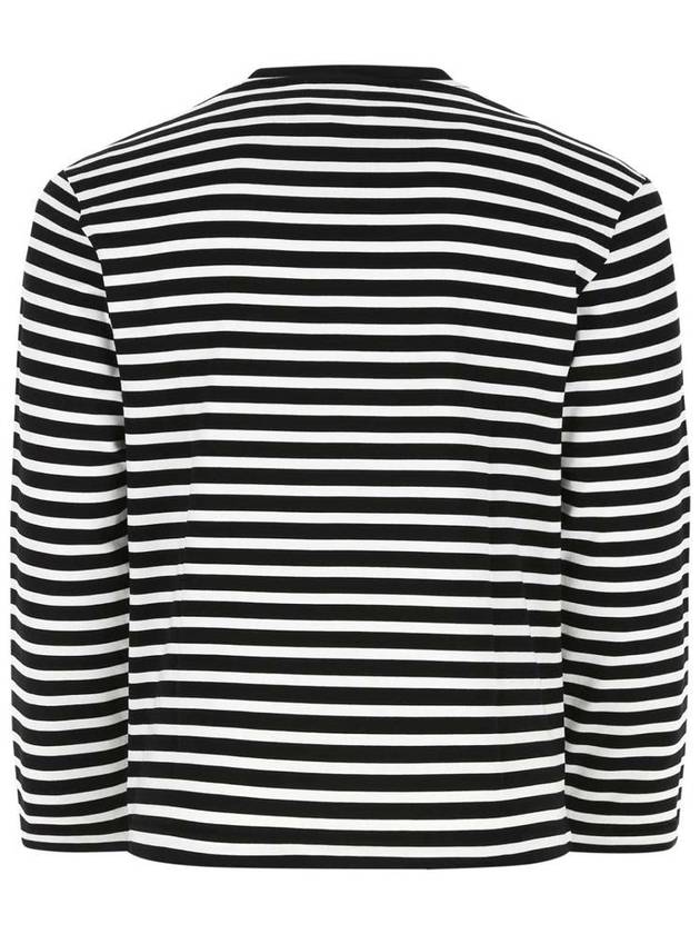 Fox Logo Stripe Long Sleeve T-Shirt White Black - MAISON KITSUNE - BALAAN 3