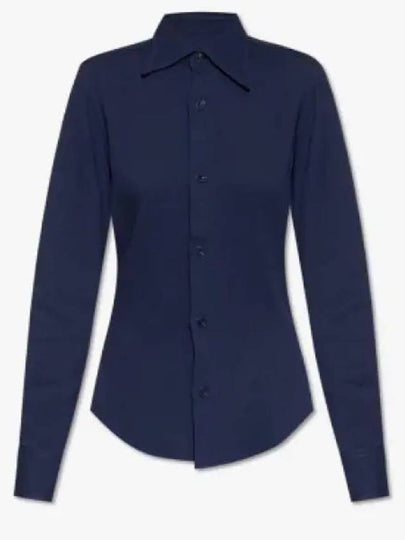 Slim Fit Long Sleeve Shirt Navy - AMI - BALAAN 2