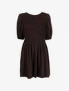 Women's Smoke Puff Sleeve Short Dress Brown - GANNI - BALAAN 2