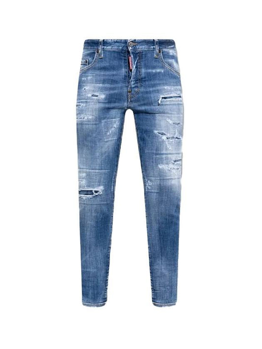 Men's This Detail Skater Jeans Blue - DSQUARED2 - BALAAN.