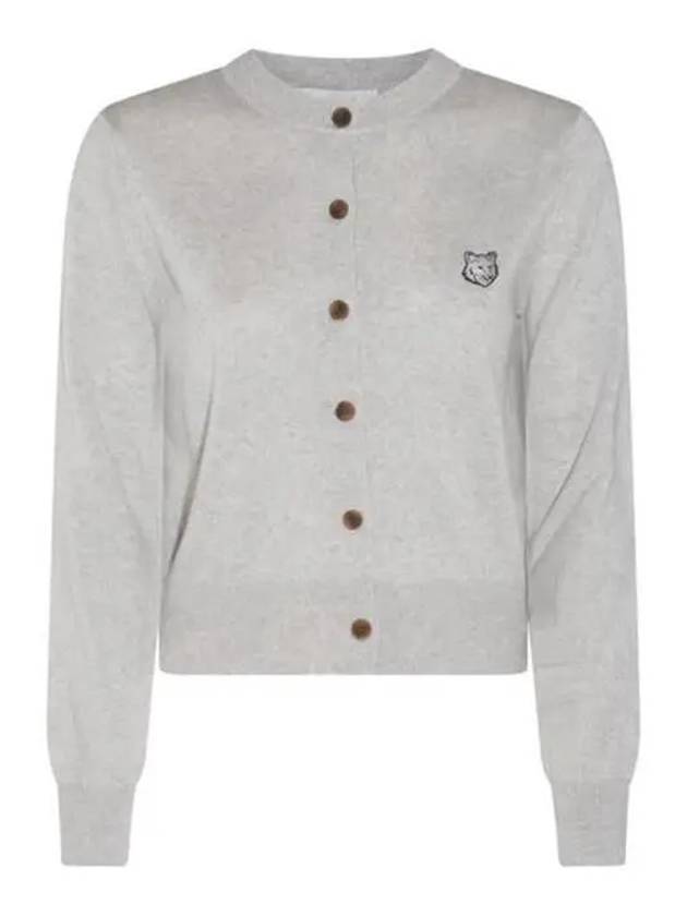 Bold Fox Head Patch Regular Cardigan Grey - MAISON KITSUNE - BALAAN 2