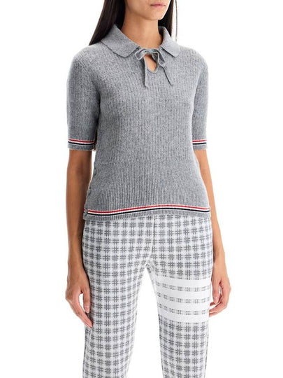 short-sleeved merino wool polo - THOM BROWNE - BALAAN 2