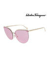 Round Metal Sunglasses Gold - SALVATORE FERRAGAMO - BALAAN 2