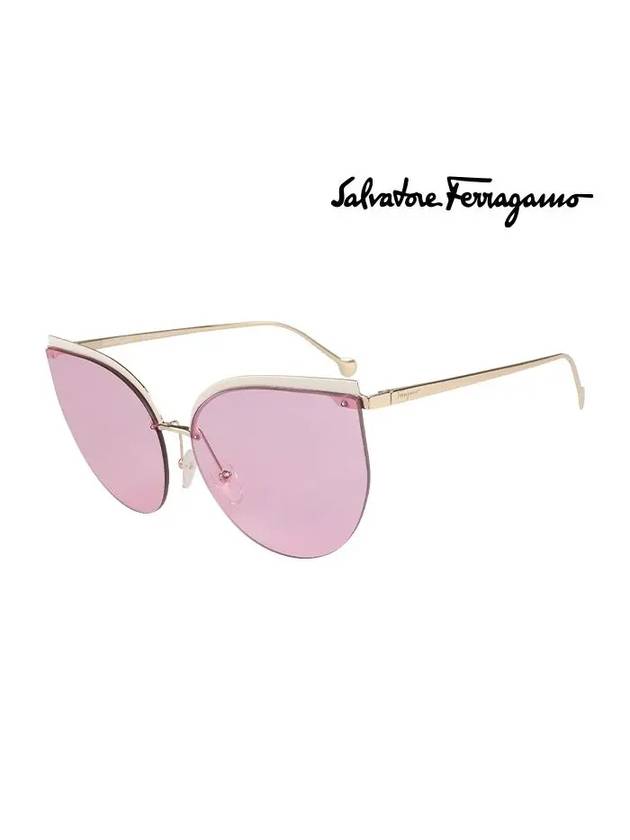 Round Metal Sunglasses Gold - SALVATORE FERRAGAMO - BALAAN 2